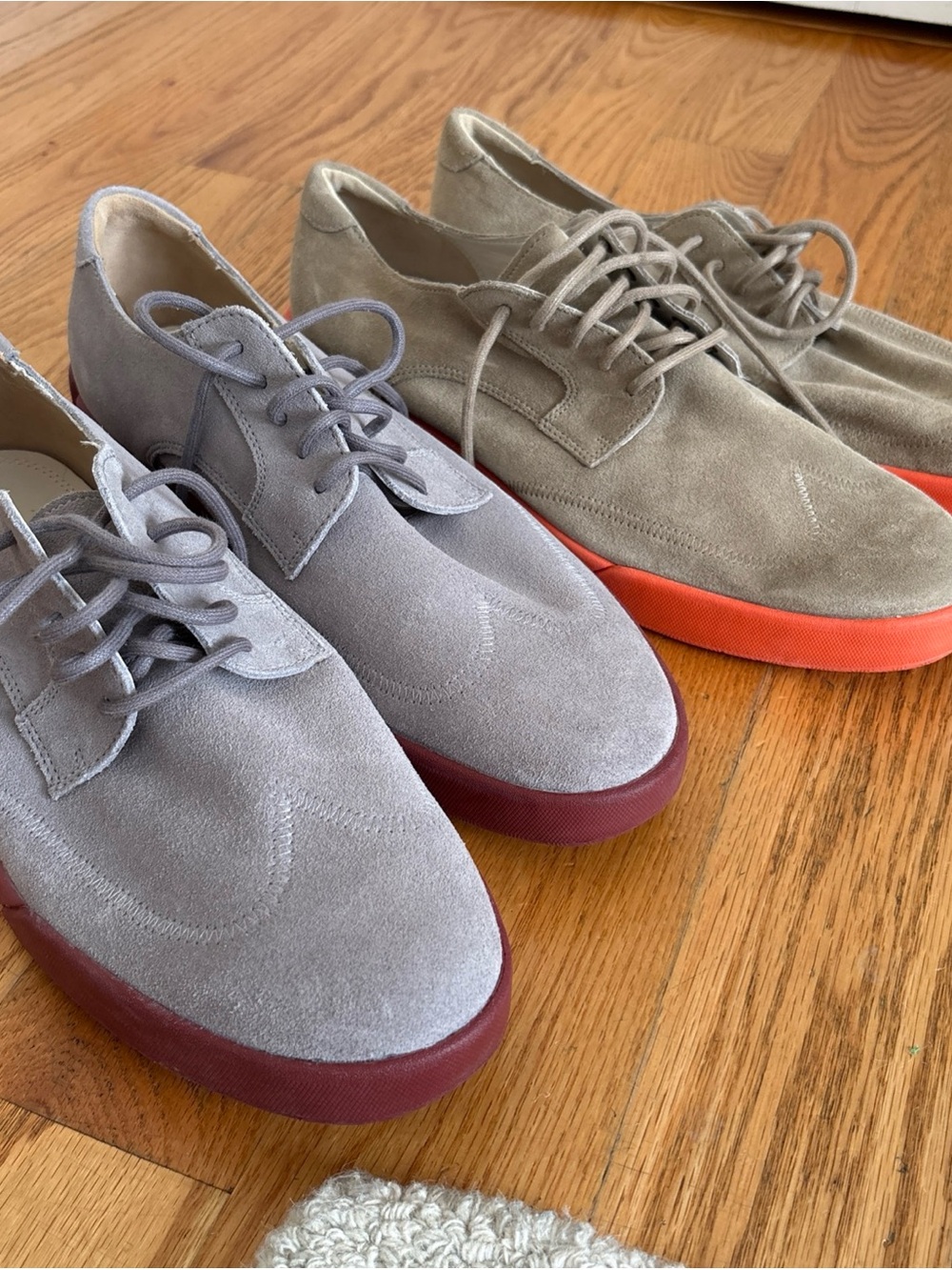 Cole Haan two pairs Suede Oxfords with Burgundy Soles
